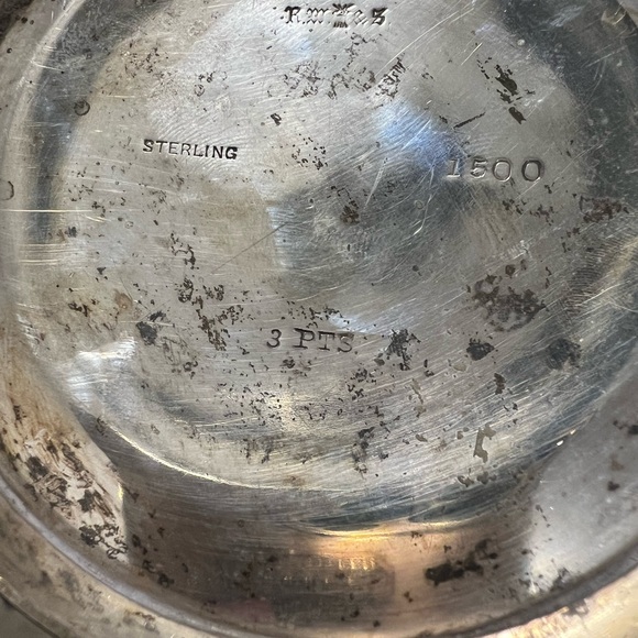 ANTIQUE RARE WALLACE STERLING SILVER 3 PTS 1500 Water Pitcher early 1900s - Picture 8 of 8